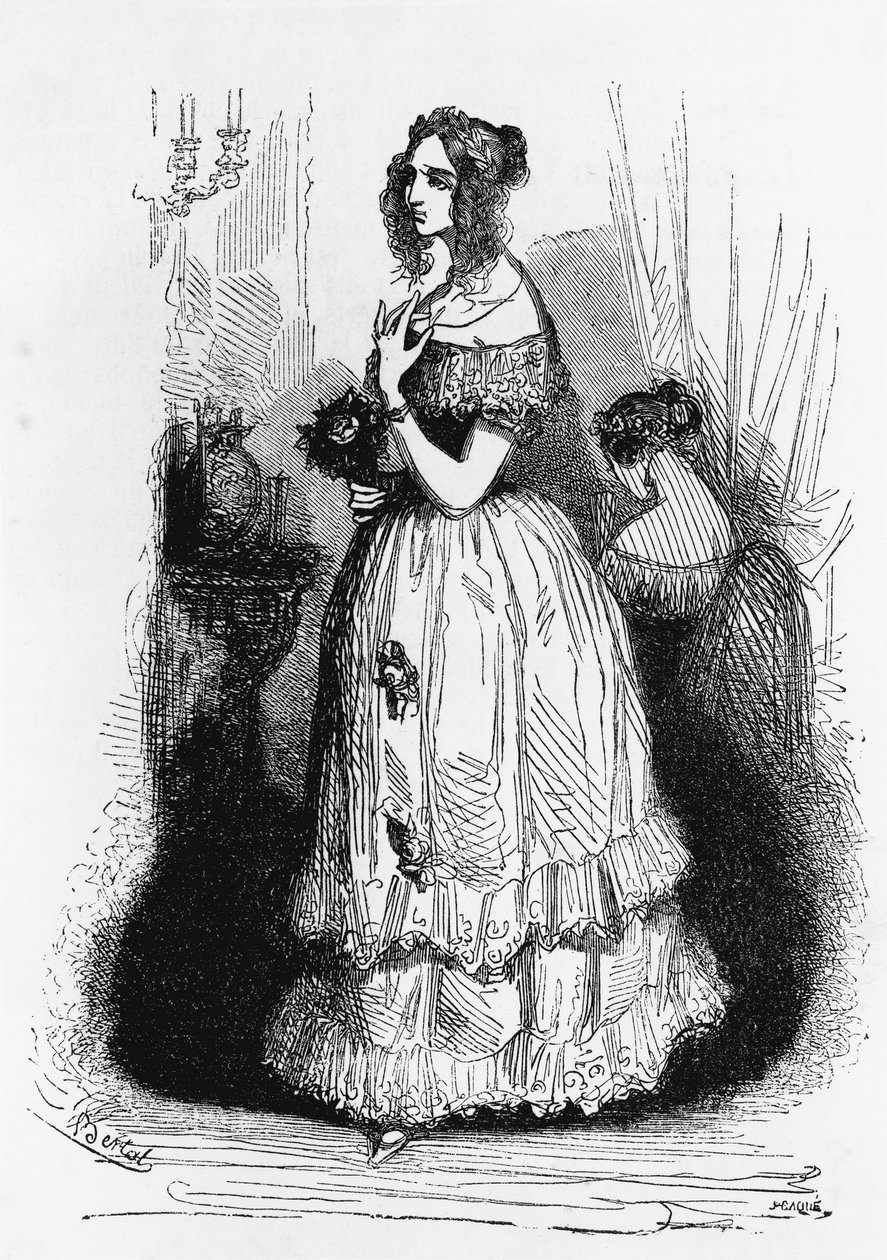 Ilustración para La Duquesa de Langeais, novela de Honoré de Balzac de la colección La Comedia Humana, grabado por Laisne de Laisne Laisne