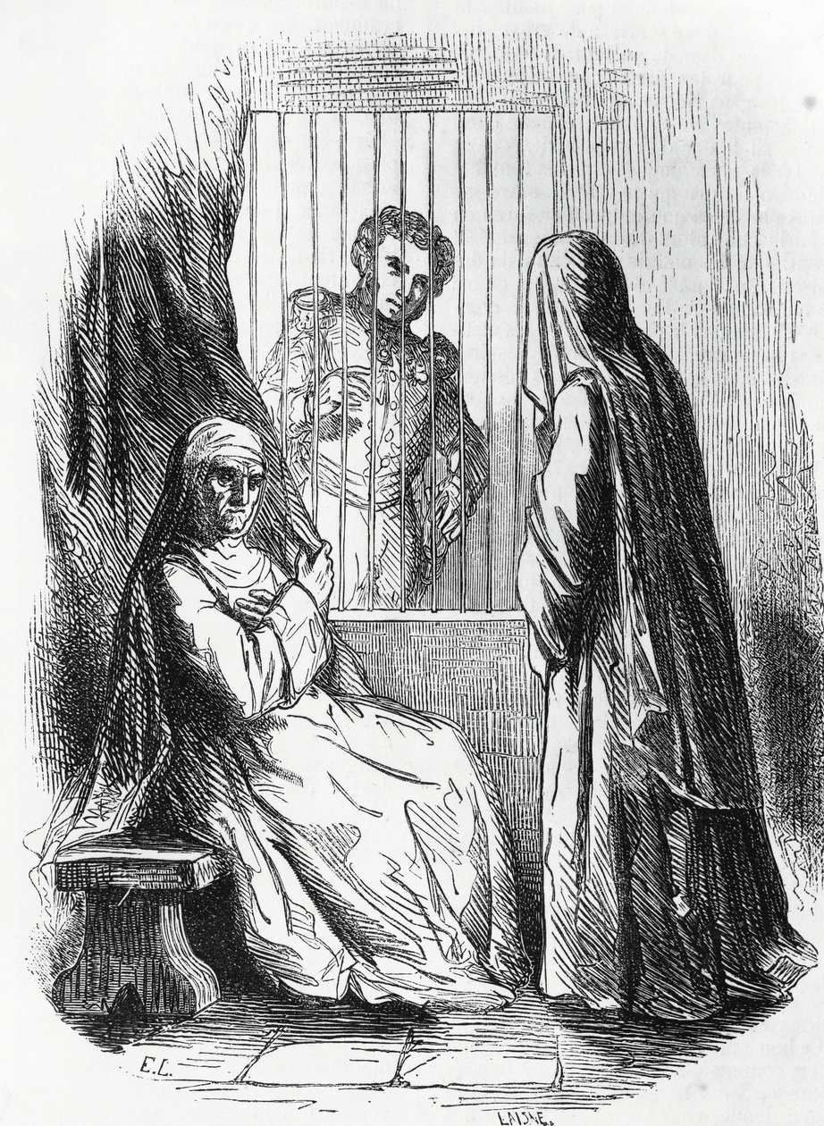 Ilustración para La duquesa de Langeais, novela de Honoré de Balzac (1799-1850) de la colección en varios volúmenes titulada La comedia humana, grabado por Laisne de Laisne Laisne