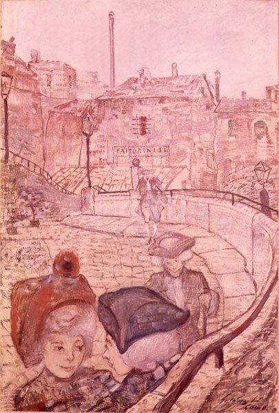 Tarde de domingo en Como, 1911-12 de Lajos Gulácsy