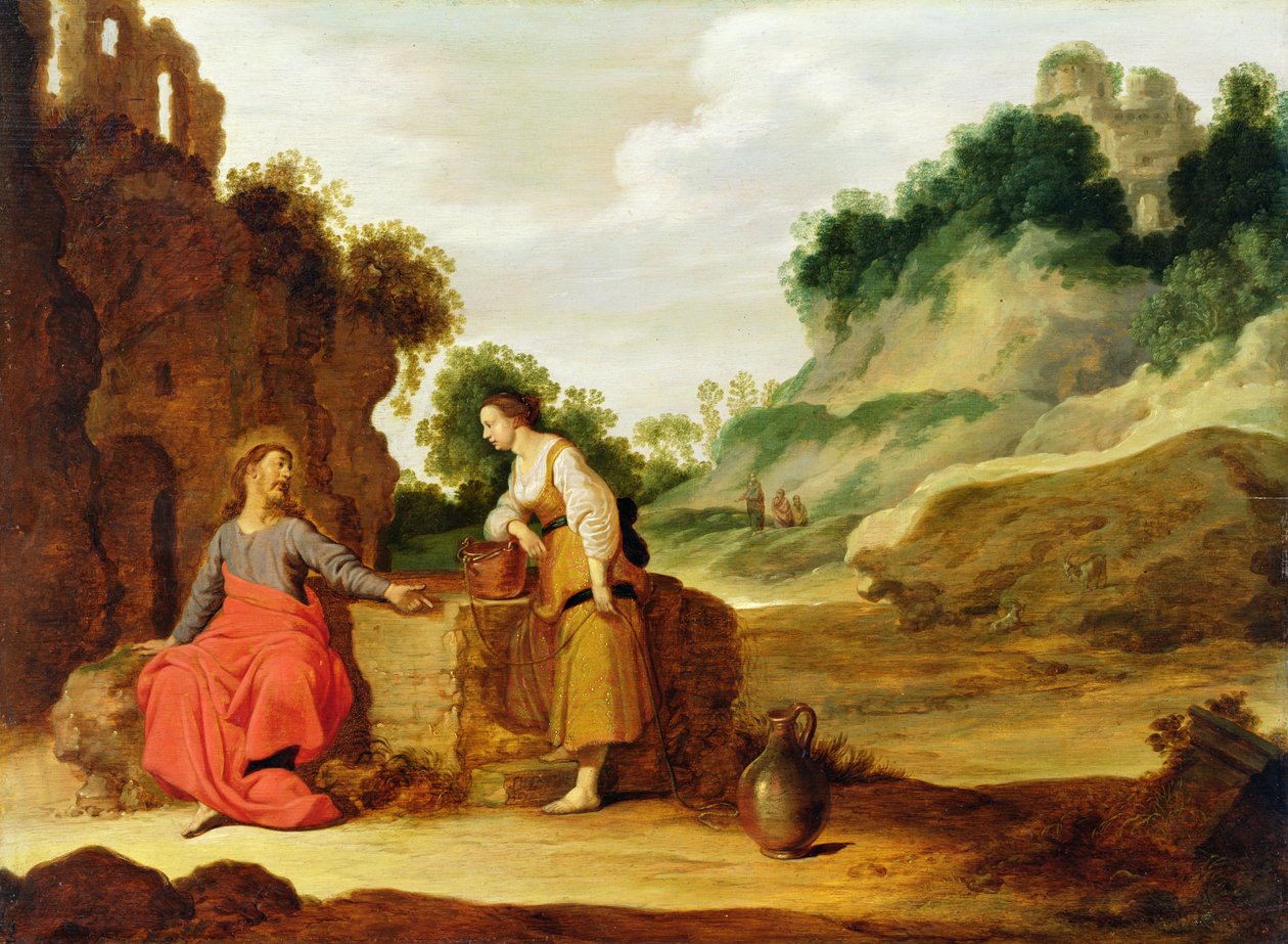 Cristo y la mujer de Samaria, 1635 de Lambert Jacobsz or Jacobs