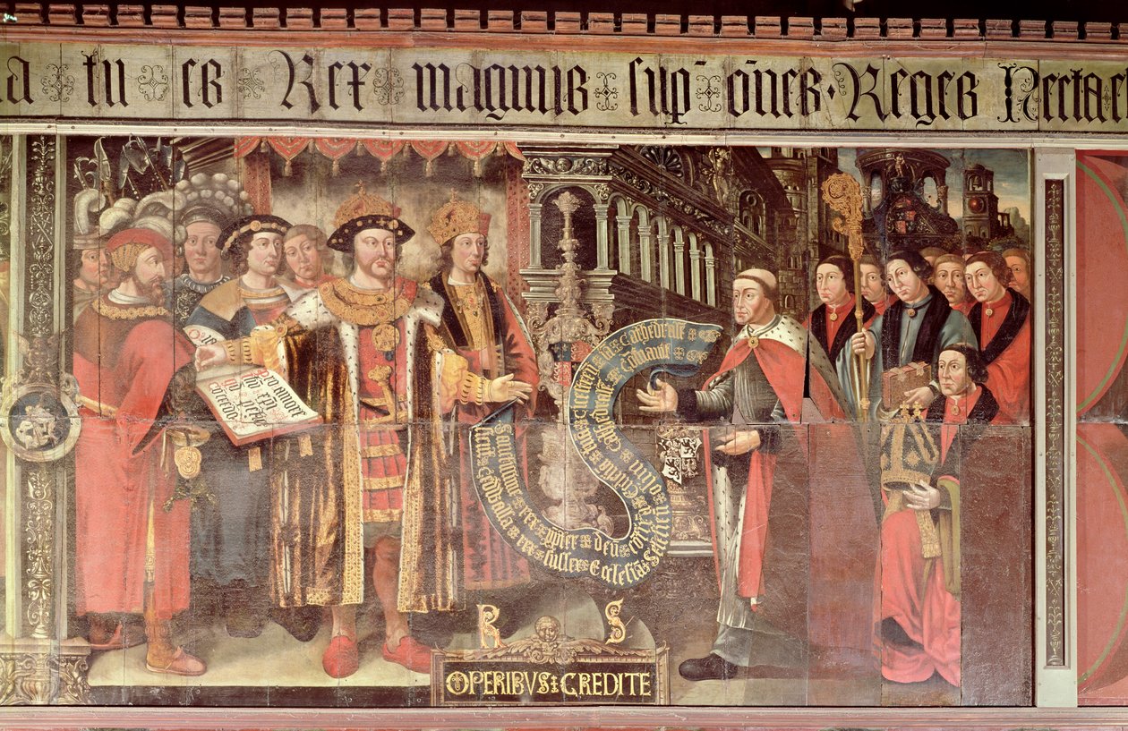 Obispo Robert Sherburne con Enrique VIII (1491-1547) c.1508-36 de Lambert Barnard