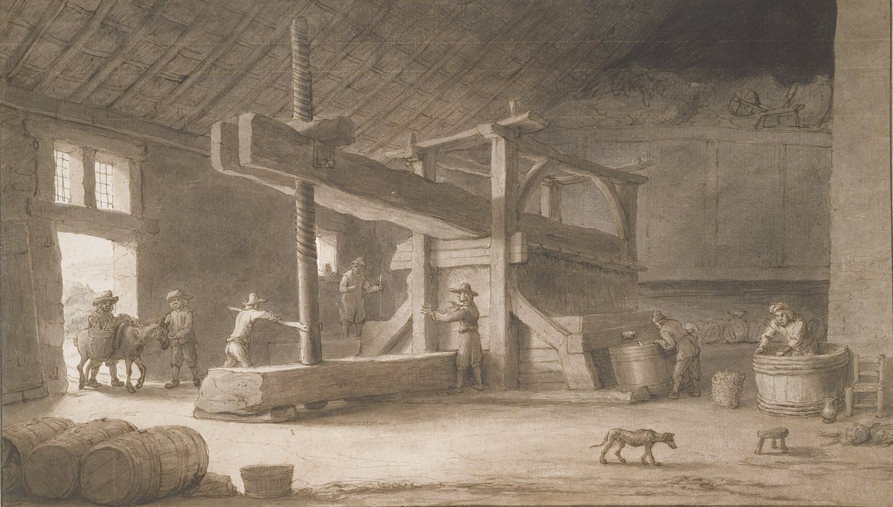 Prensa de vino de Monsieur Dittyl, fuera de Nantes, c.1670 de Lambert Doomer