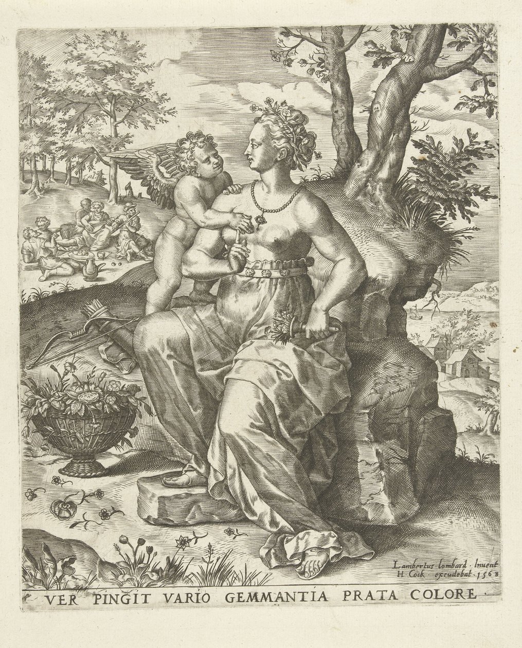 Primavera: Venus y Cupido Las cuatro estaciones (título de la serie) de Lambert Lombard