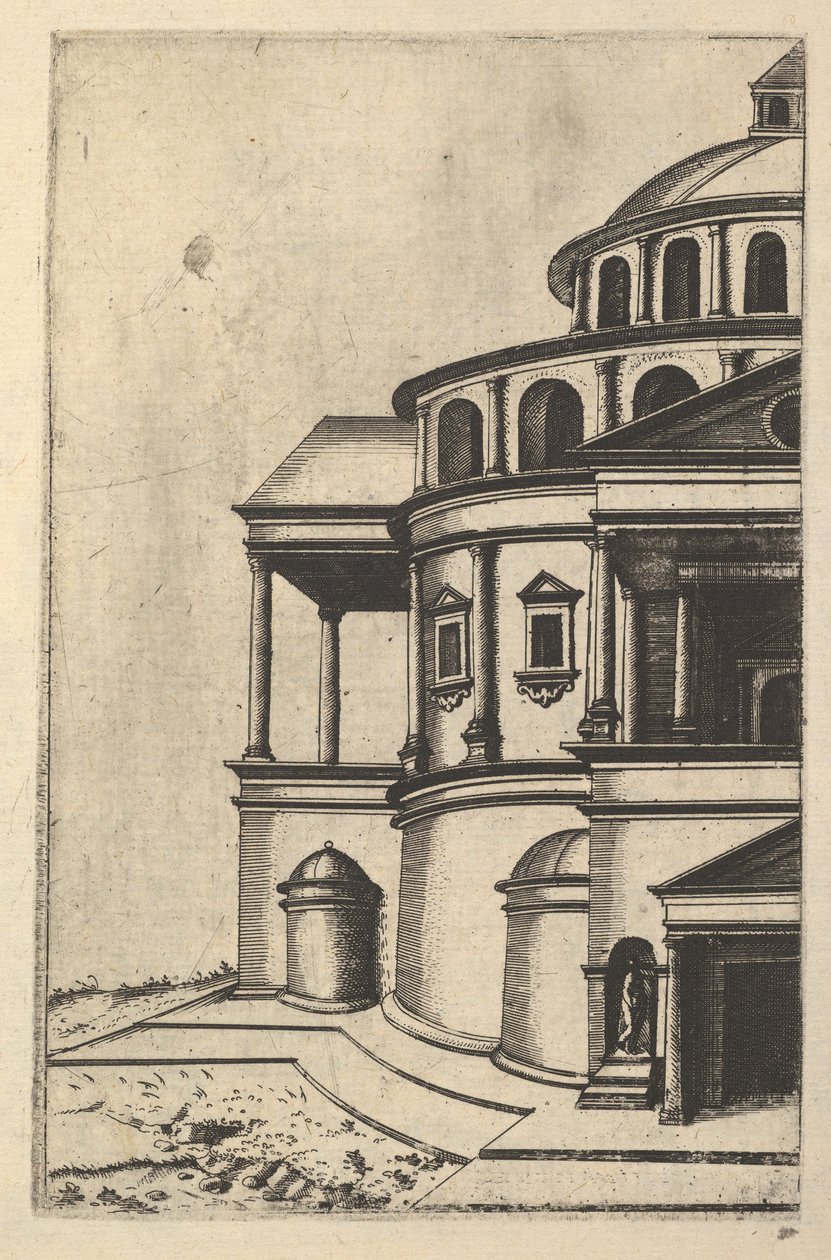 Vista parcial de un edificio [Templum Isaiae Prophetae] de la serie 