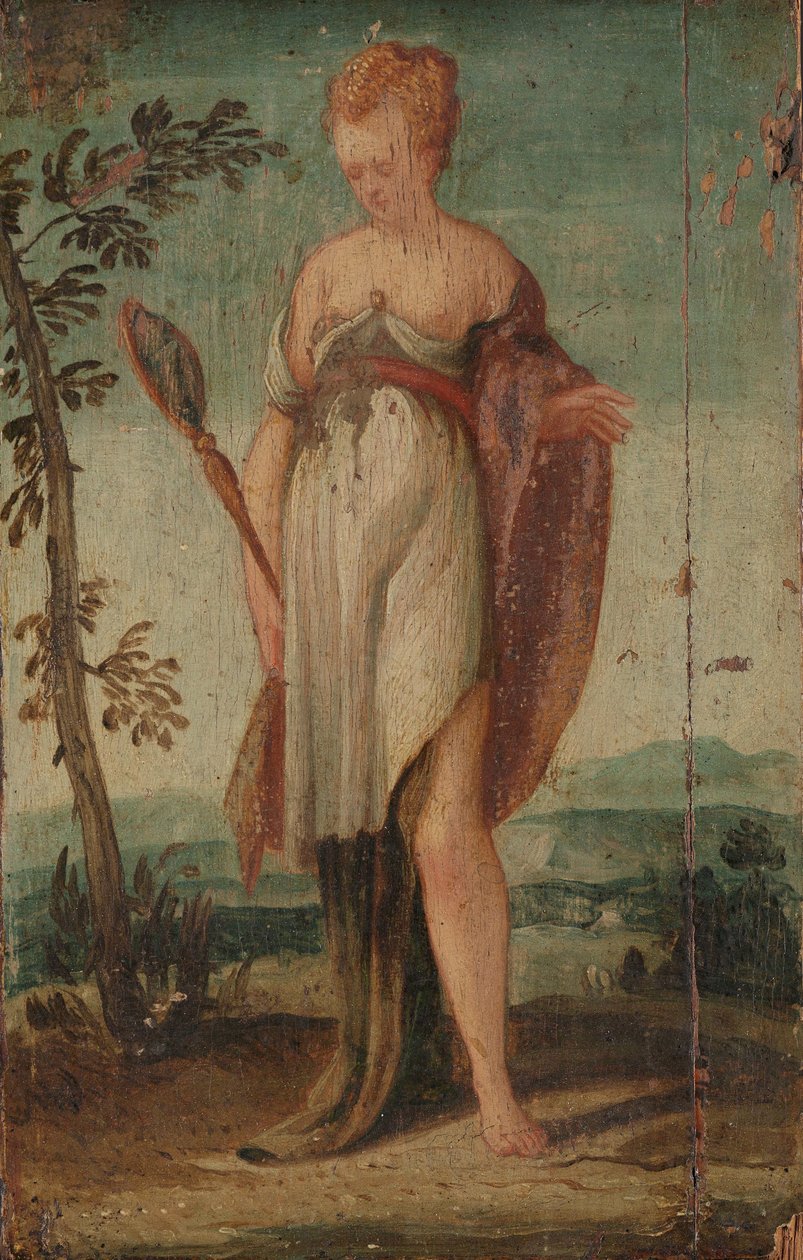 Mujer con espejo de Lambert Sustris (circle of)