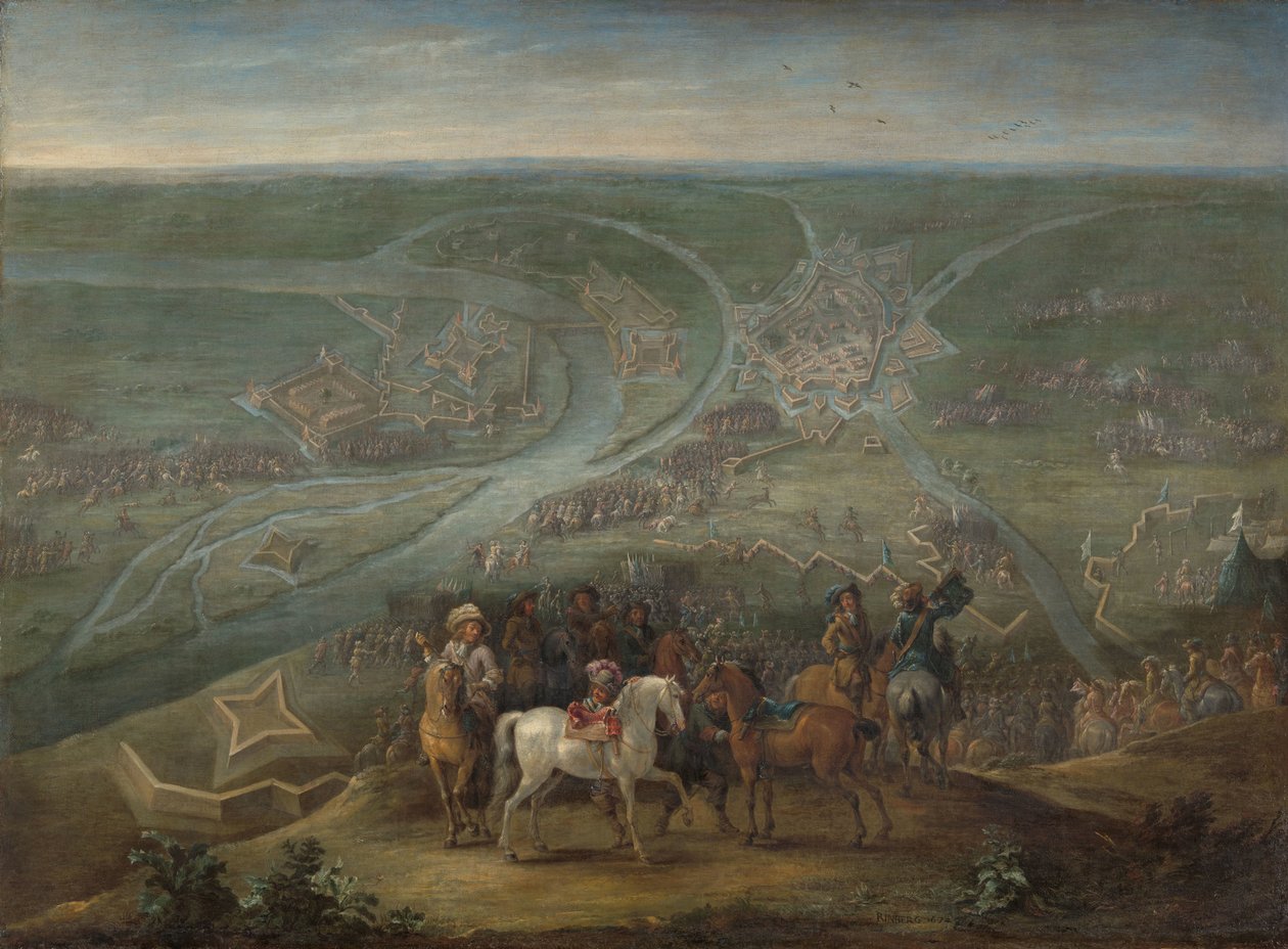 Comandantes franceses en el sitio de Rheinberg, 1672 de Lambert de Hondt (II)