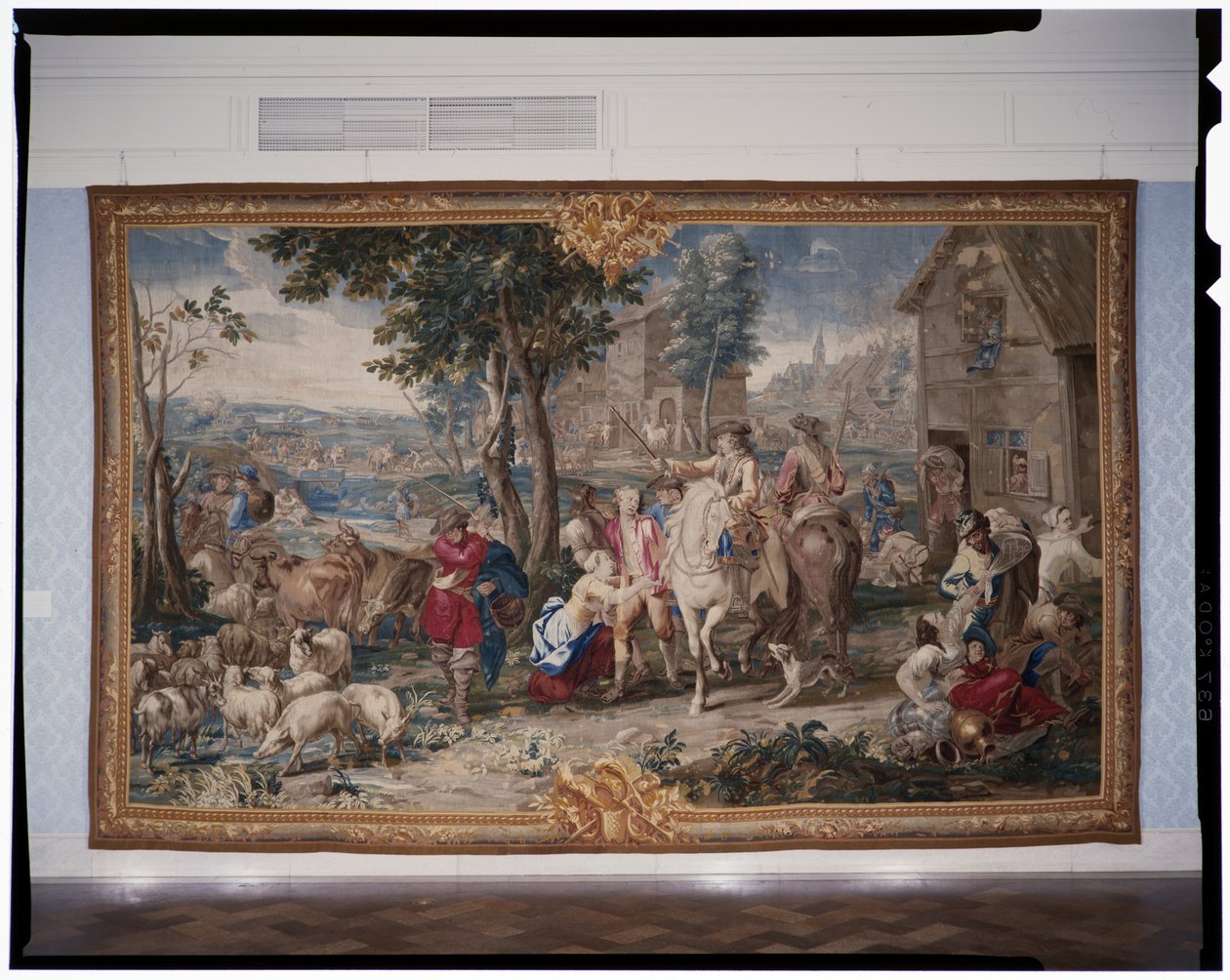 Pillaje, de la serie de tapices El arte de la guerra, 1708-12 de Lambert de Hondt