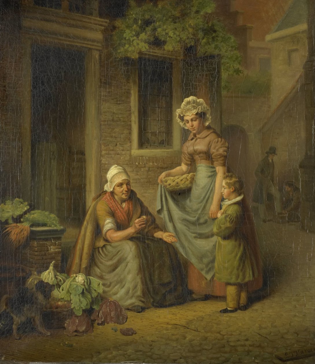 Mujer vendiendo verduras de Lambertus Johannes Hansen