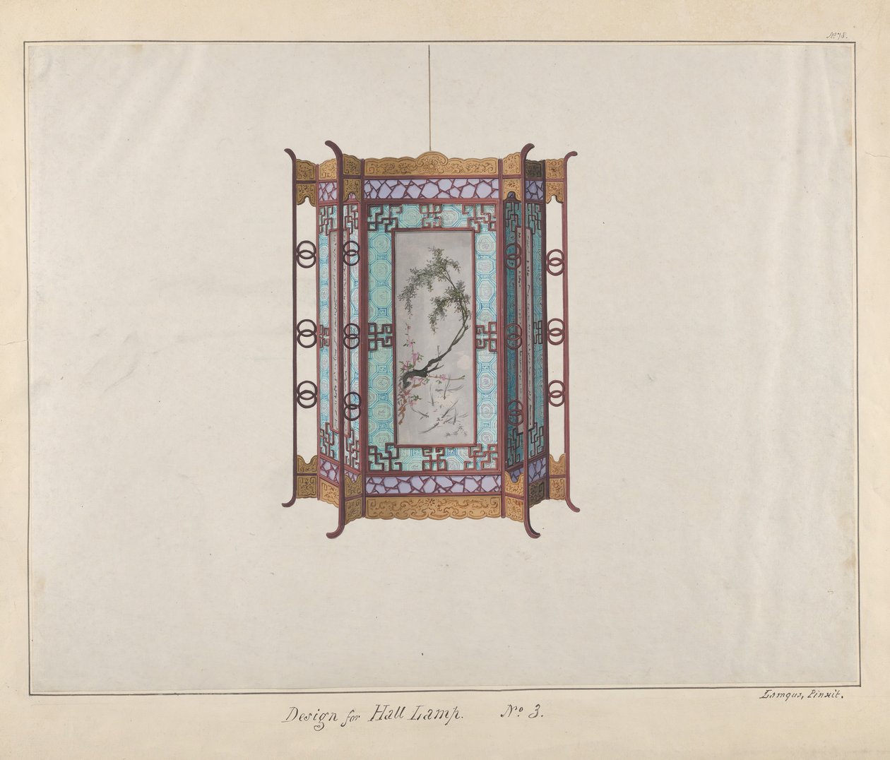 Diseño para una lámpara de salón, ca. 1800-1810 de Lamqua