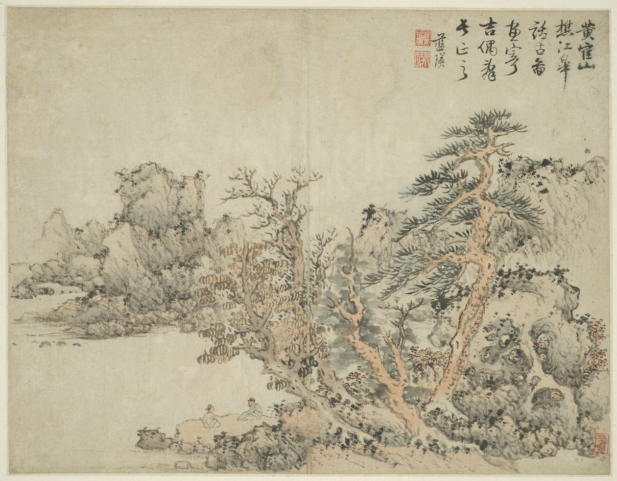 Paisaje al estilo de los antiguos maestros: después de Wang Meng (c. 1308-1385) de Lan Ying