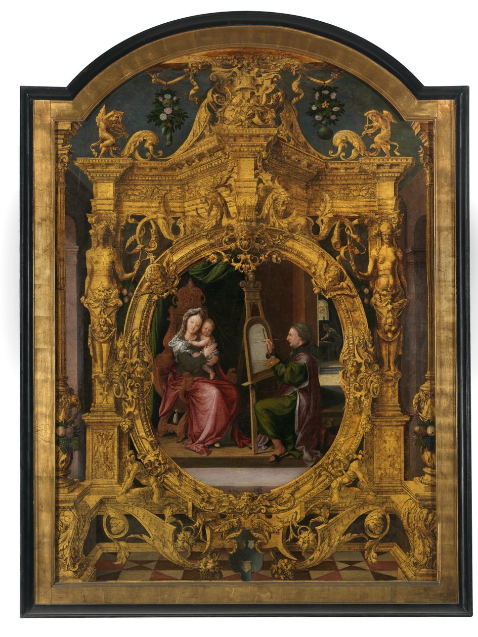 San Lucas pintando el retrato de la Virgen (óleo sobre lienzo) de Lancelot Blondeel