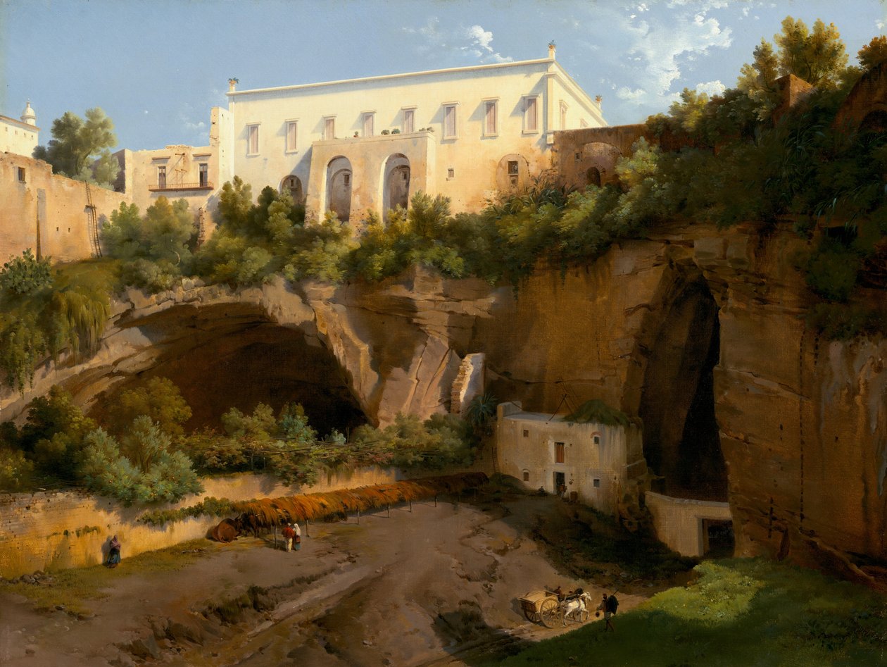 Vista de una villa, Pizzofalcone, Nápoles de Lancelot Théodore Turpin de Crissé de Crissé