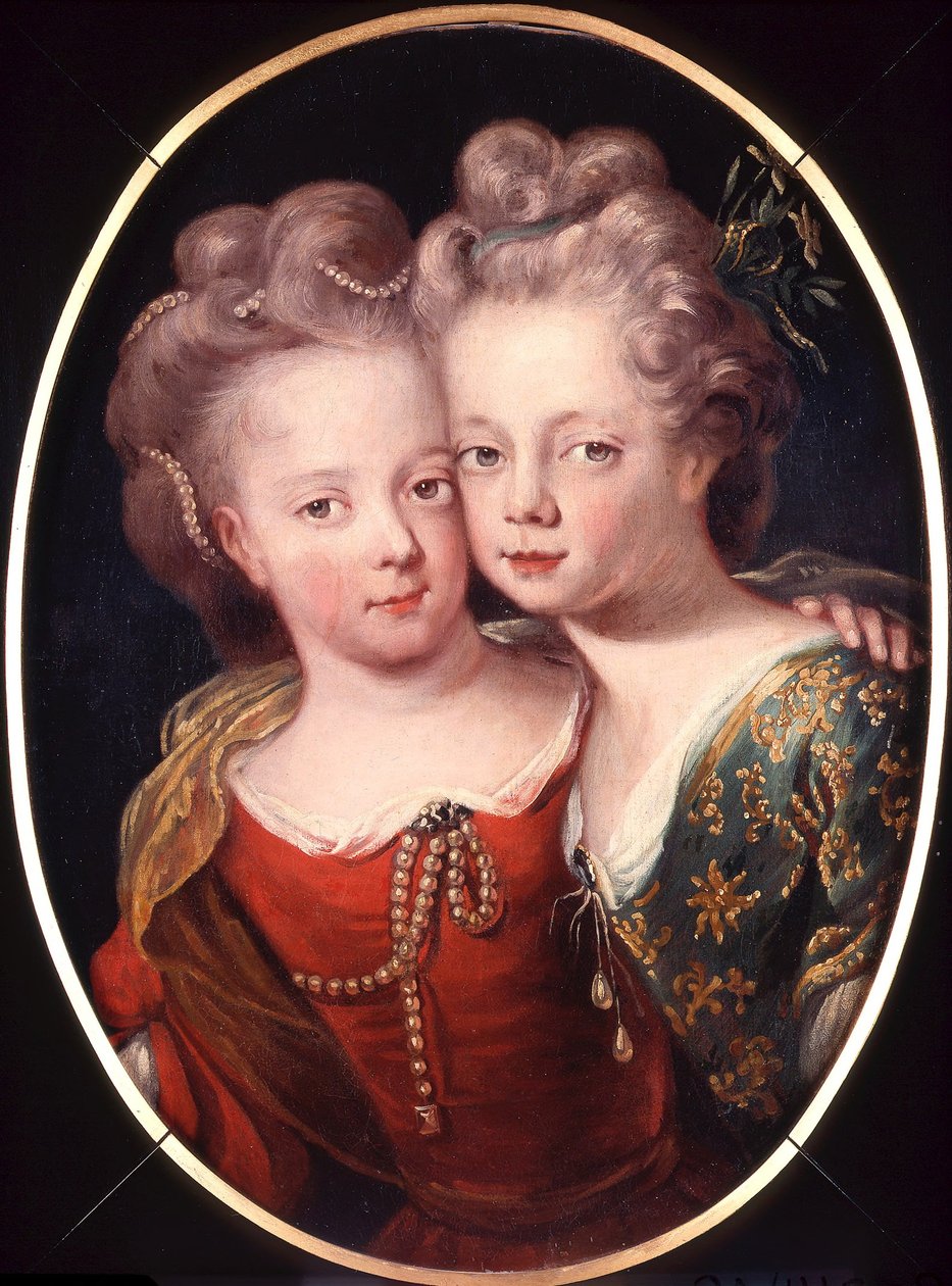 Retrato doble de Isabella Charlotte y Sophia Hedwig de niñas de Lancelot Volders