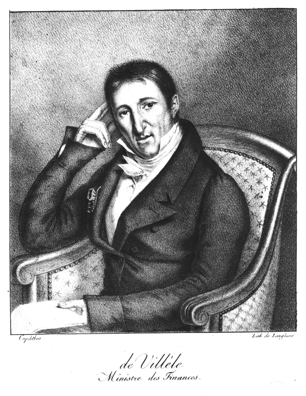 Retrato de Jean Baptiste Conde de Villele (1773-1854) de Langlume