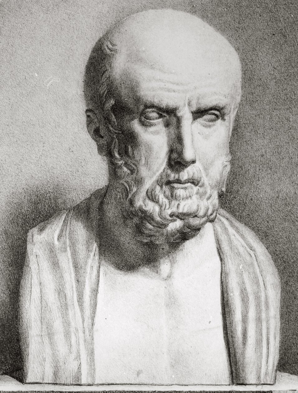 Retrato de Hipócrates c.460-c.377 a.C., primera mitad del siglo XIX (detalle) de Langlume
