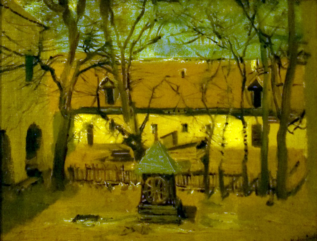 Detalle de un patio de Laszlo Mednyanszky