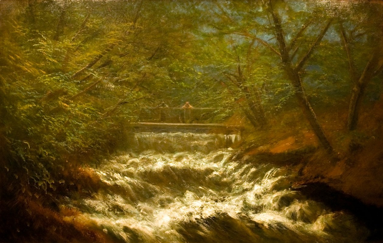 Arroyo turbulento con puente de Laszlo Mednyanszky