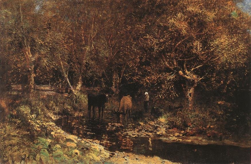 Saucedal con vacas de Laszlo Mednyanszky