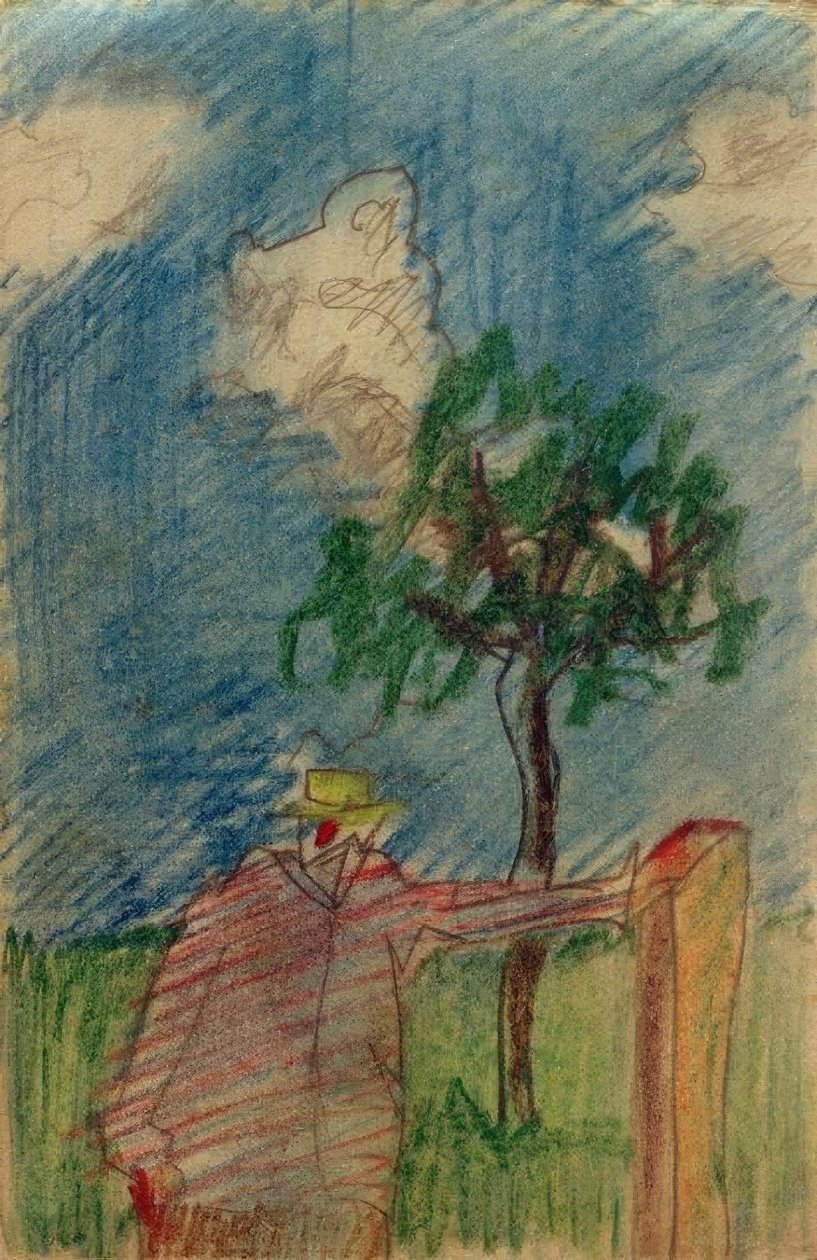 Sin título (Hombre de pie bajo un árbol) de Laszlo Moholy Nagy