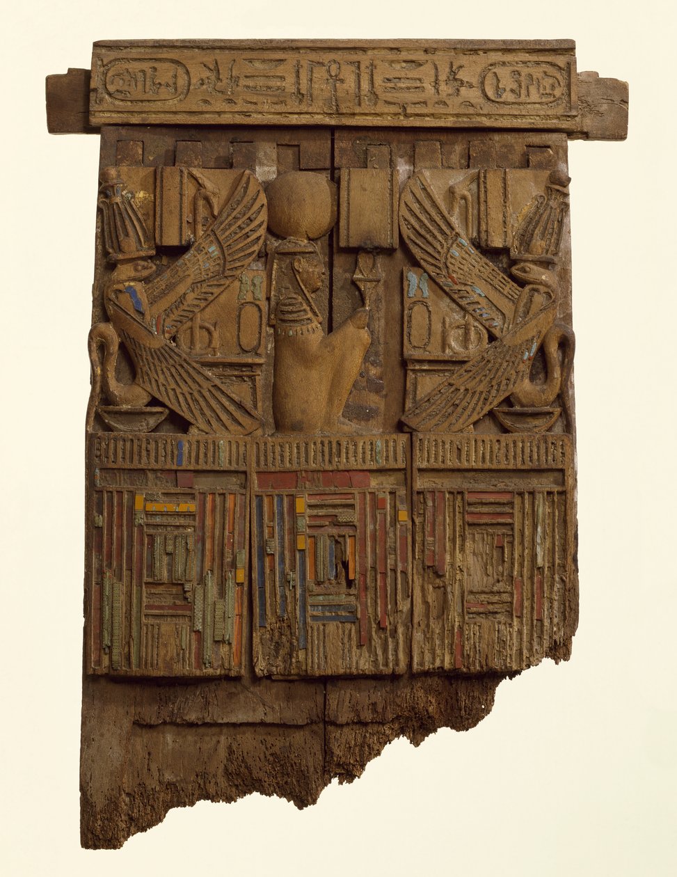 Panel, probablemente del respaldo de una silla, de Abusir de Late Period Egyptian