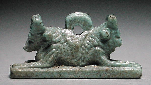 Amuleto de león con cabeza de toro, Período Saíta, 715-656 a.C. de Late Period Egyptian