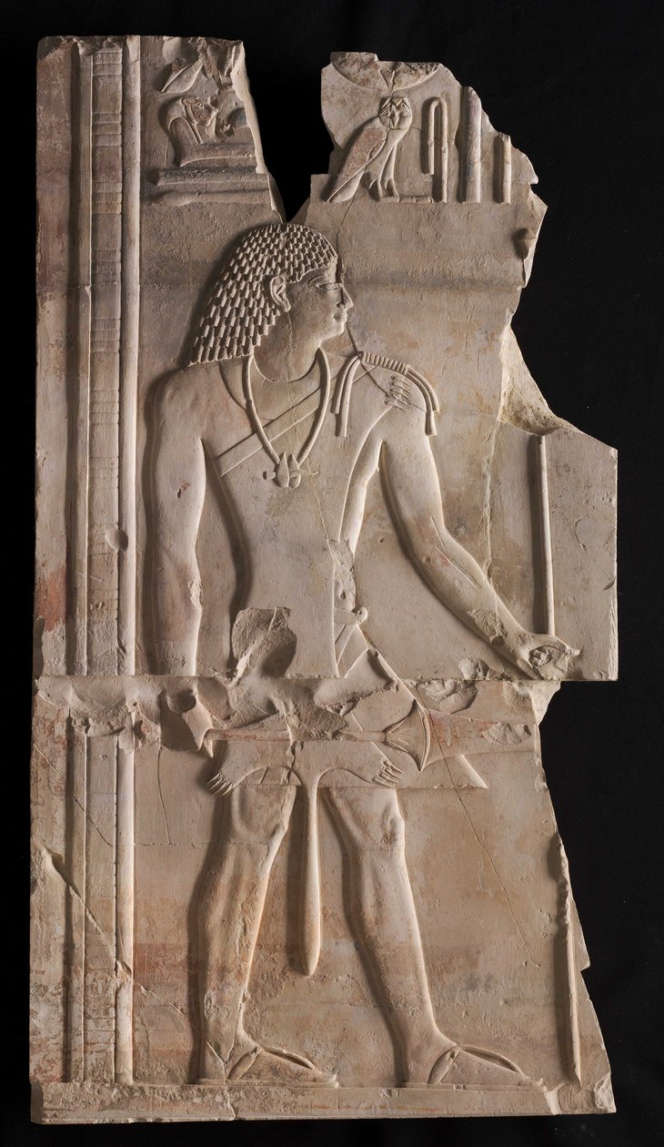 Mentuemhat como sacerdote con bastón y cetro, c.667-647 a.C. de Late Period Egyptian