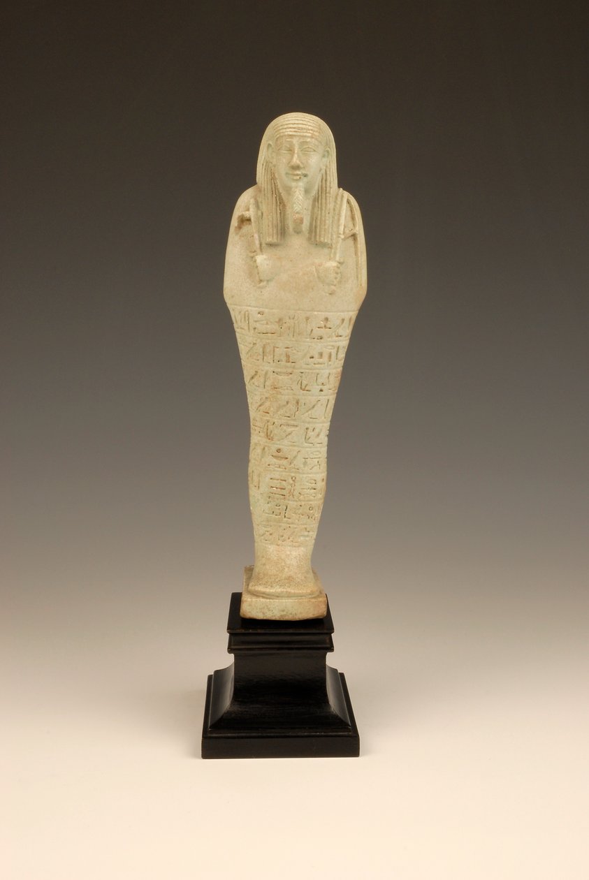 Shabti de Imhotep, 380-342 a.C. (faenza y esmalte verde) de Late Period Egyptian