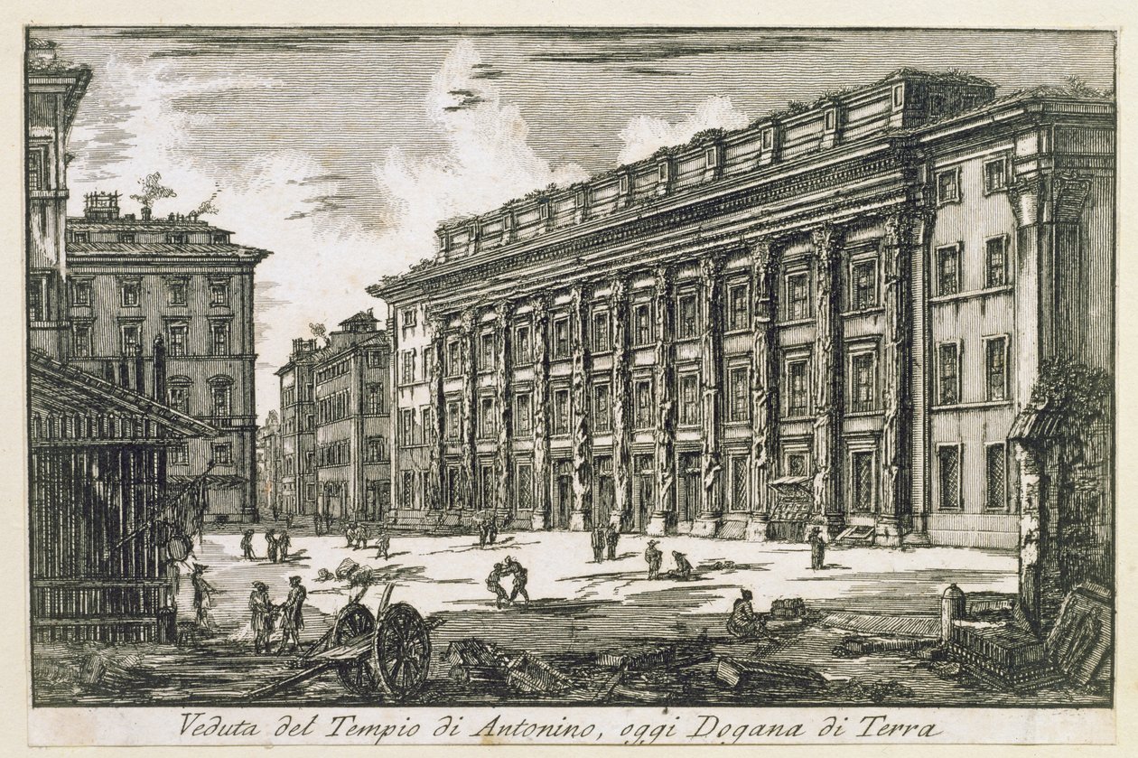 Templo de Antonino en Roma, c.1780 de Laura Piranesi