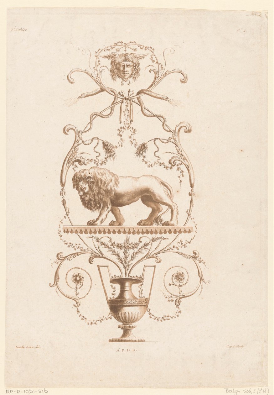 Arabesken en leeuw Primer cuaderno de Arabescos y Decoraciones específico de Artistas de este género (título de la serie) Nueva colección de arabescos, adecuada para la decoración de apartamentos (título de la serie) de Laurent Guyot