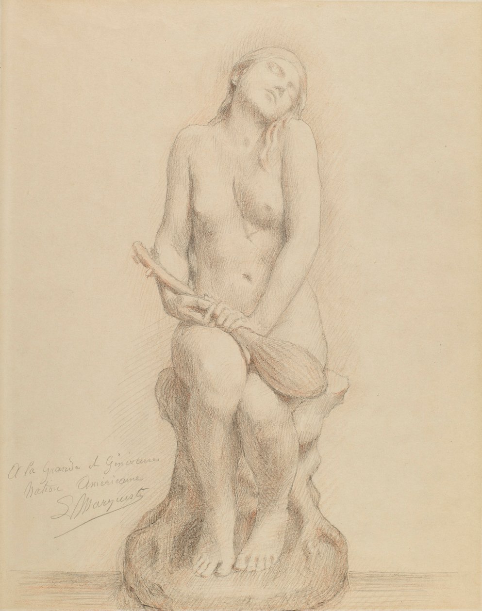 Figura desnuda con mandolina de Laurent Honore Marqueste