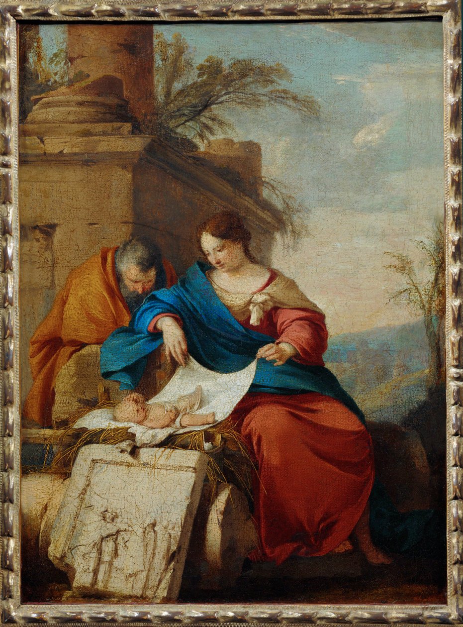 Le repos de la Sainte Famille - Descanso en el vuelo a ... de Laurent de (workshop of) La Hyre