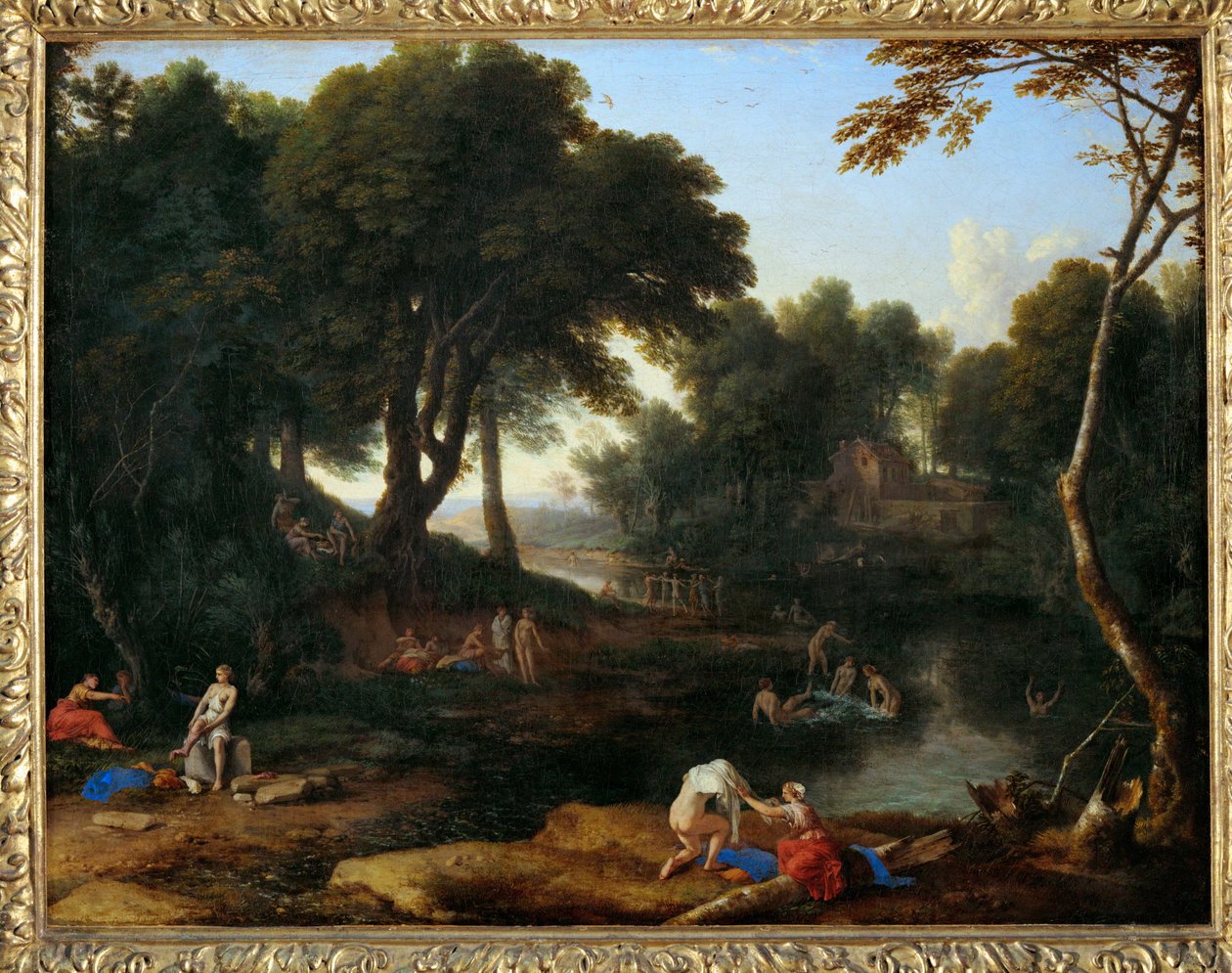 Paysage aux baigneuses - paisaje con bañistas ... de Laurent de (workshop of) La Hyre