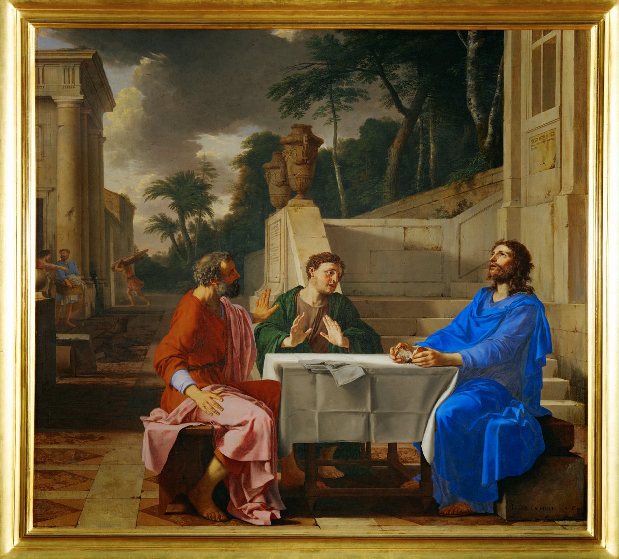 La cena de Emaús (pintura sobre lienzo) de Laurent de La Hire or La Hyre