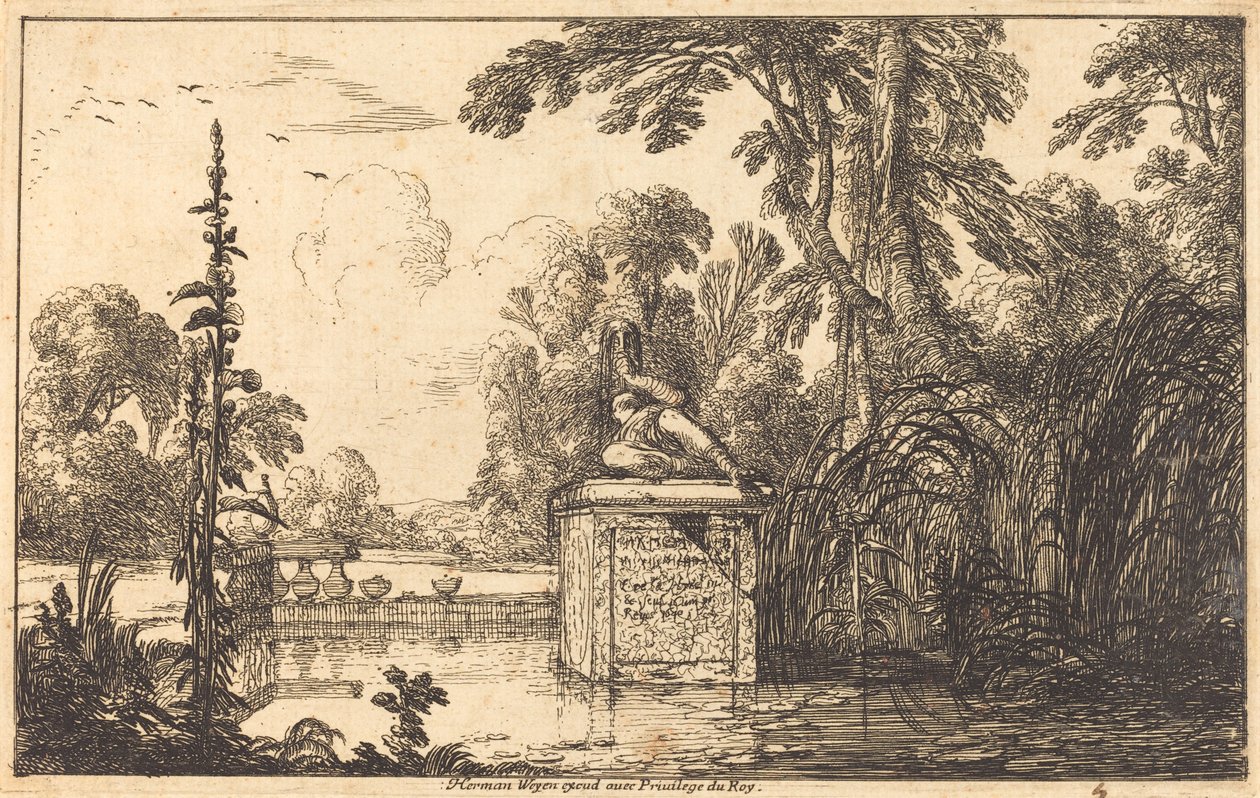 Estanque en un jardín formal de Laurent de la Hyre