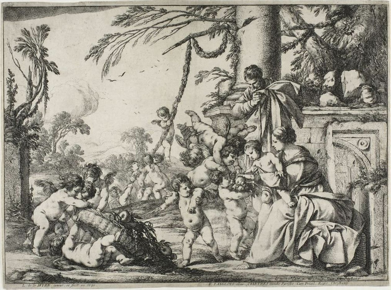 La Sagrada Familia con putti de Laurent de la Hyre