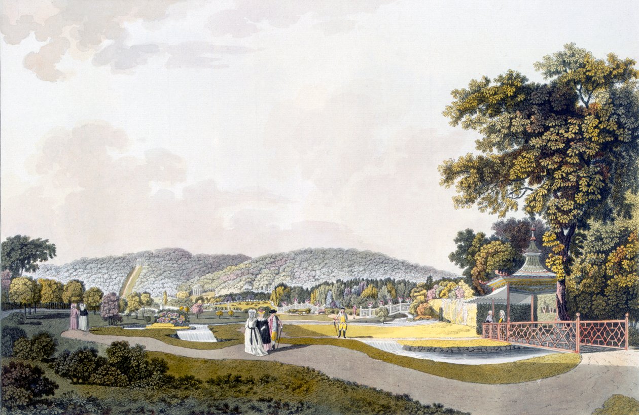 Vista del parque en Neu-Waldeg, Dornbach, Viena, 1792 de Laurenz Janscha