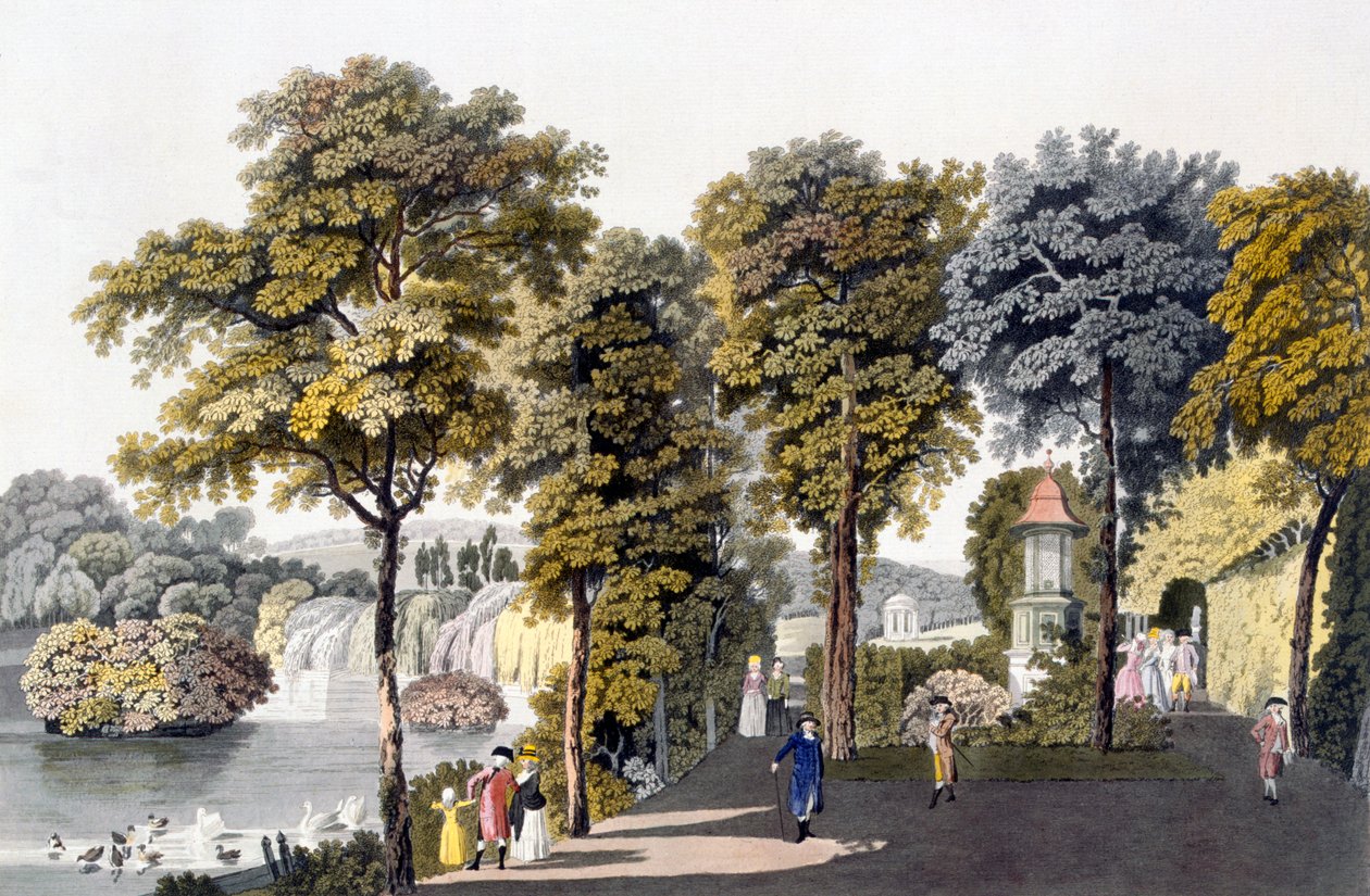 Vista del parque en Neu-Waldeg, Dornbach, Viena, 1792 de Laurenz Janscha