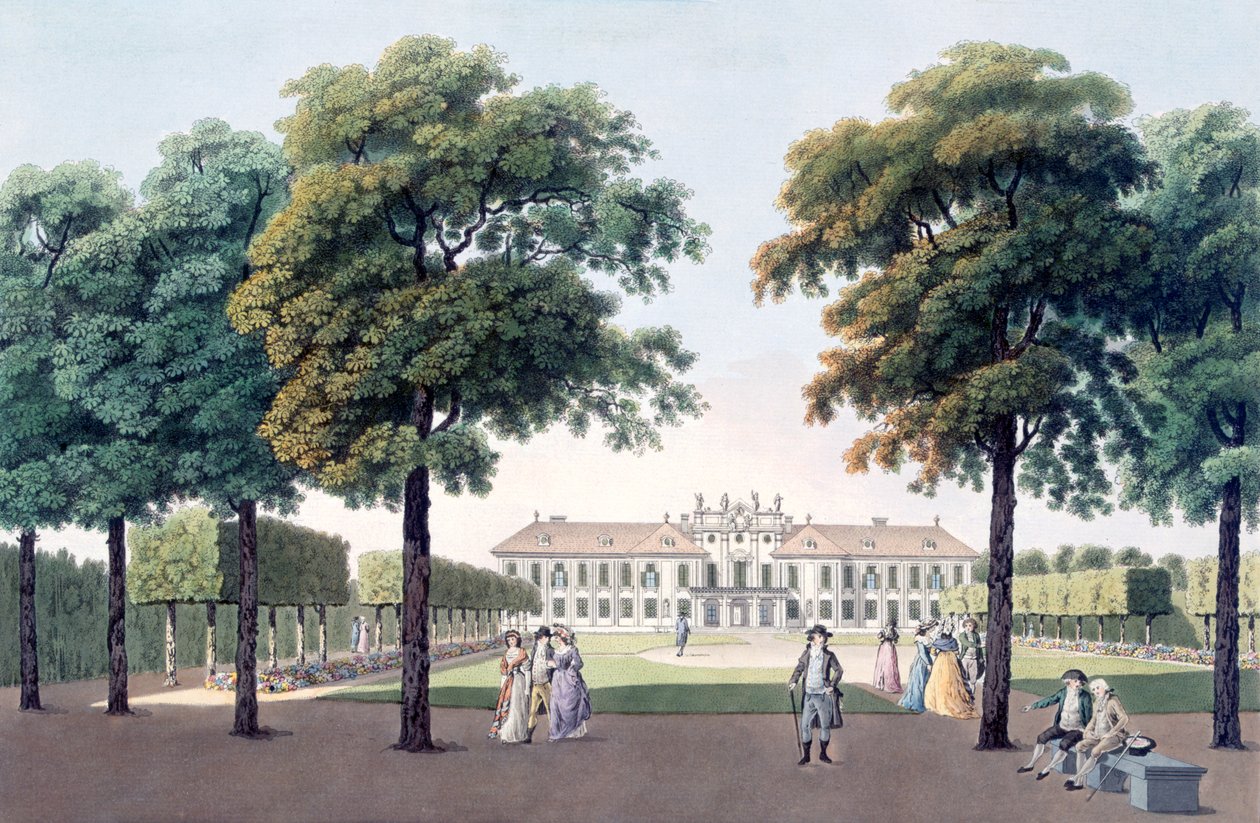 Vista del Castillo del Placer en Hetzendorf, Viena, 1790s de Laurenz Janscha