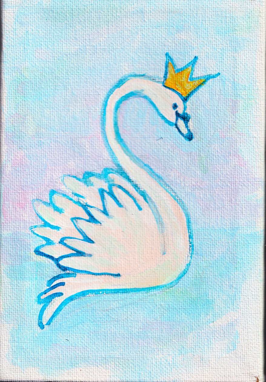Swan King, 2025 (acrílico sobre lienzo) de Laurie Michaels
