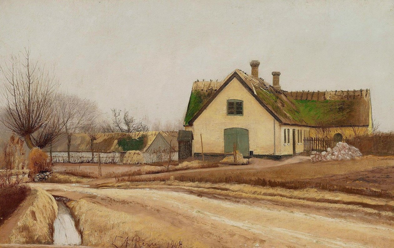 Calle rural. Motivo de Baldersbrnde. Camino gris de Laurits Andersen Ring
