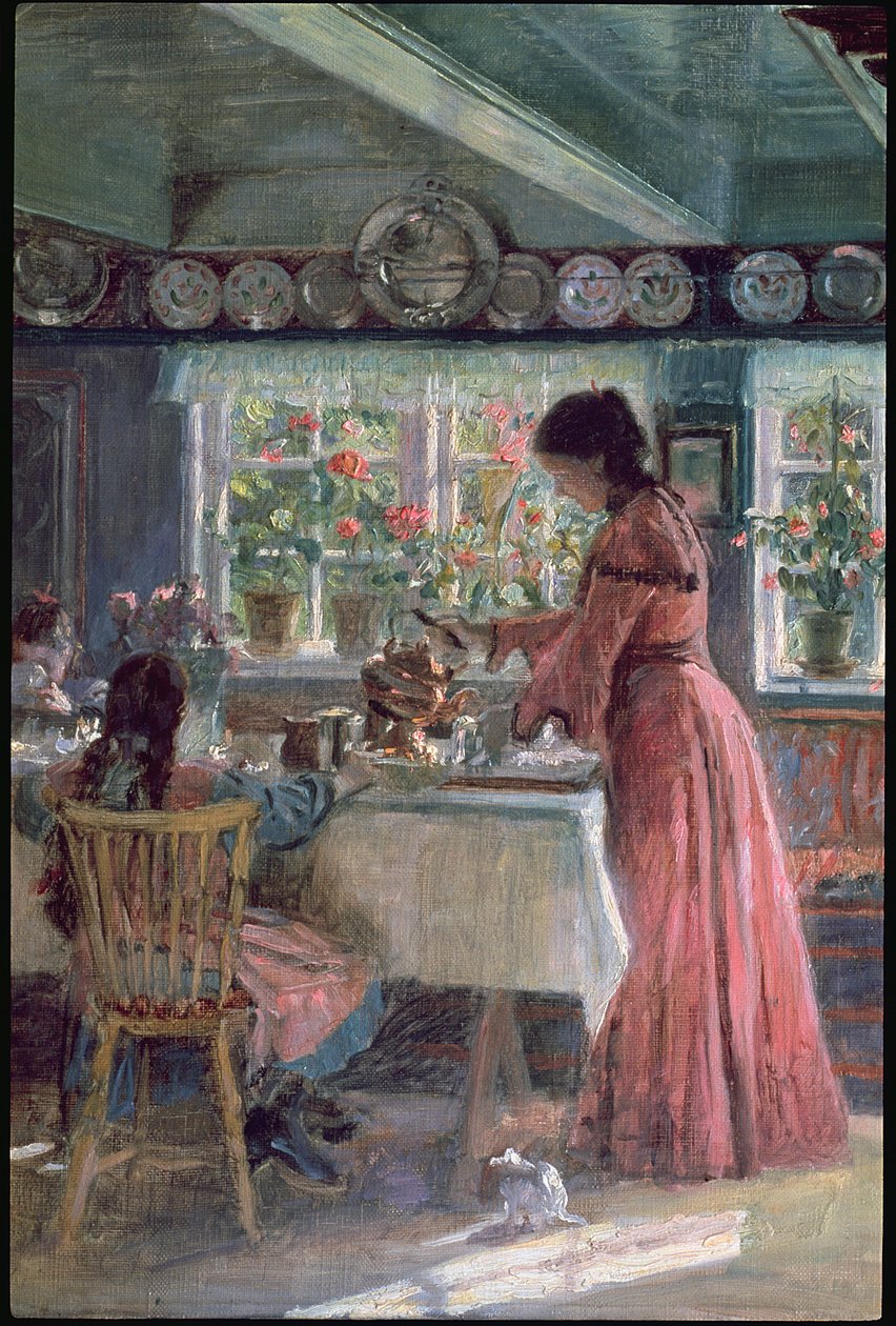 Sirviendo el Café de la Mañana, 1906 de Laurits Regner Tuxen