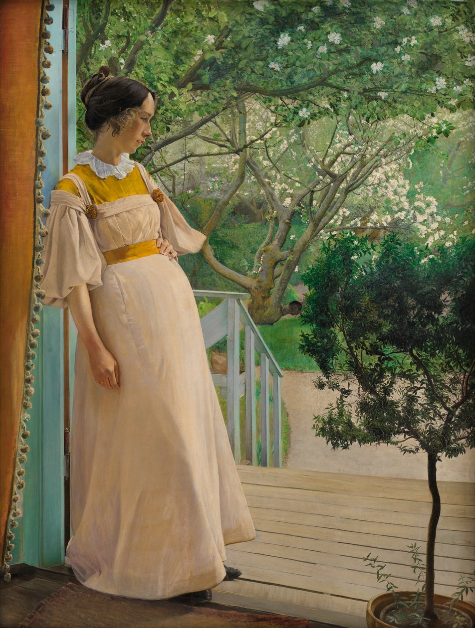En la puerta del jardín. La esposa del artista, 1897 de Laurits Andersen Ring