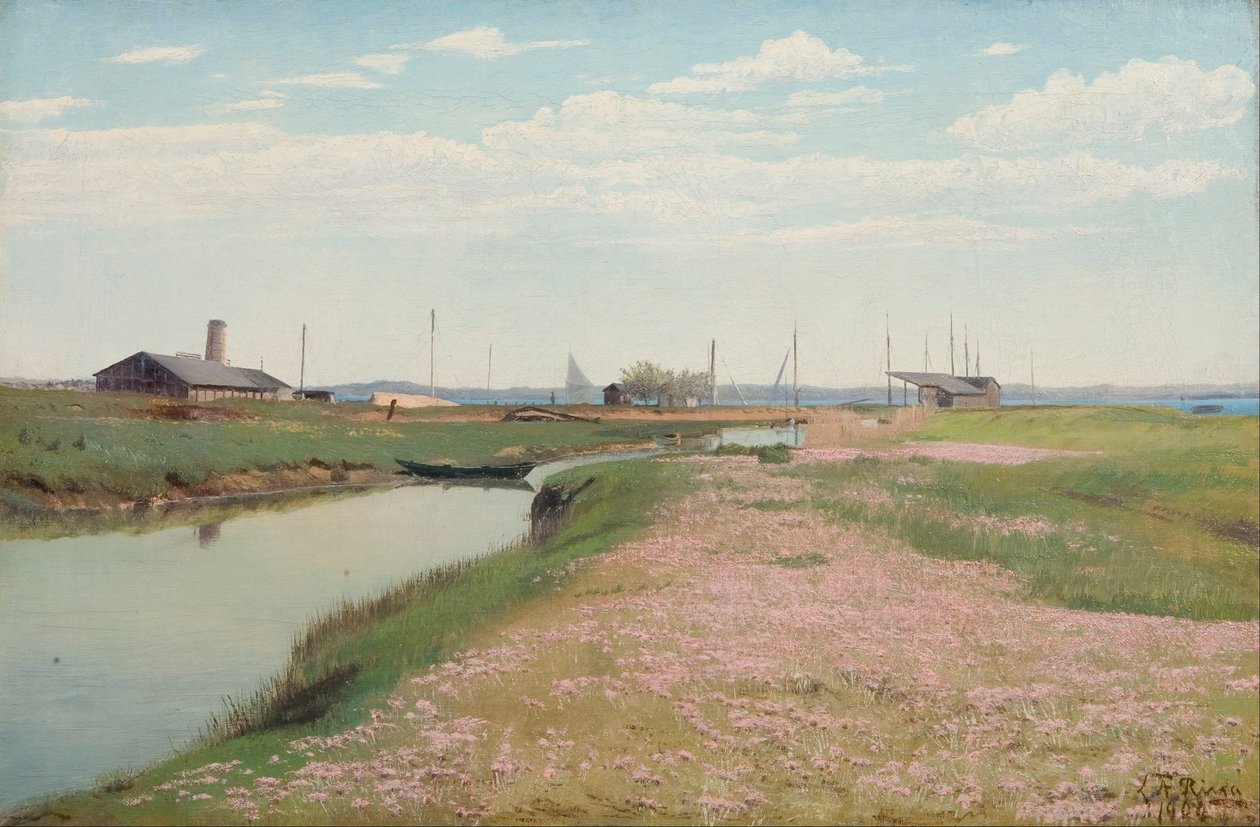 El río y el puerto en Frederiksværk de Laurits Andersen Ring