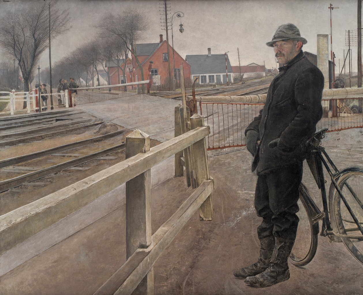 Esperando el tren. Cruce de nivel por la carretera de Roskilde de Laurits Andersen Ring