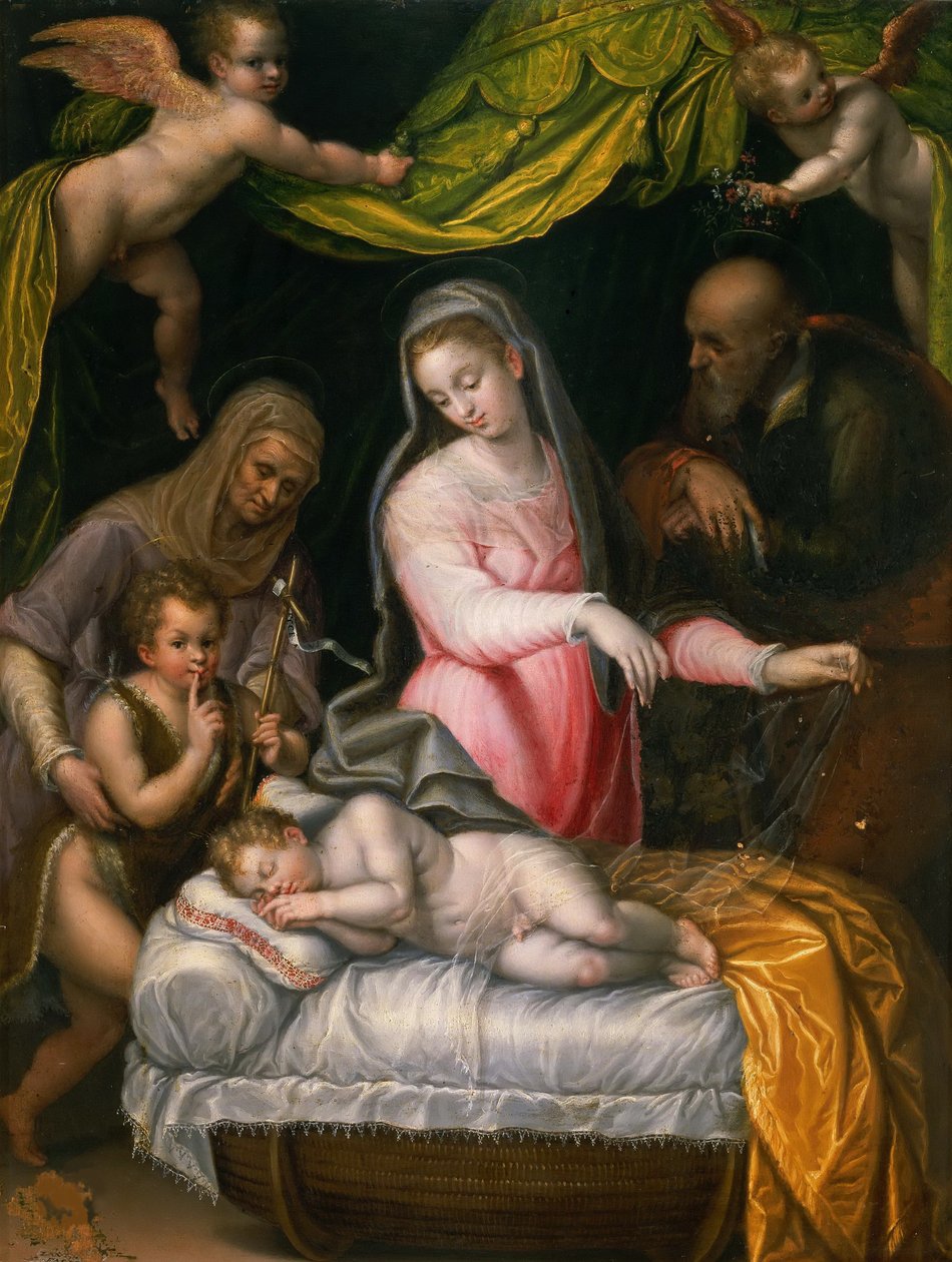 La Sagrada Familia con Juan el Bautista y Santa Isabel, 1591 de Lavinia Fontana