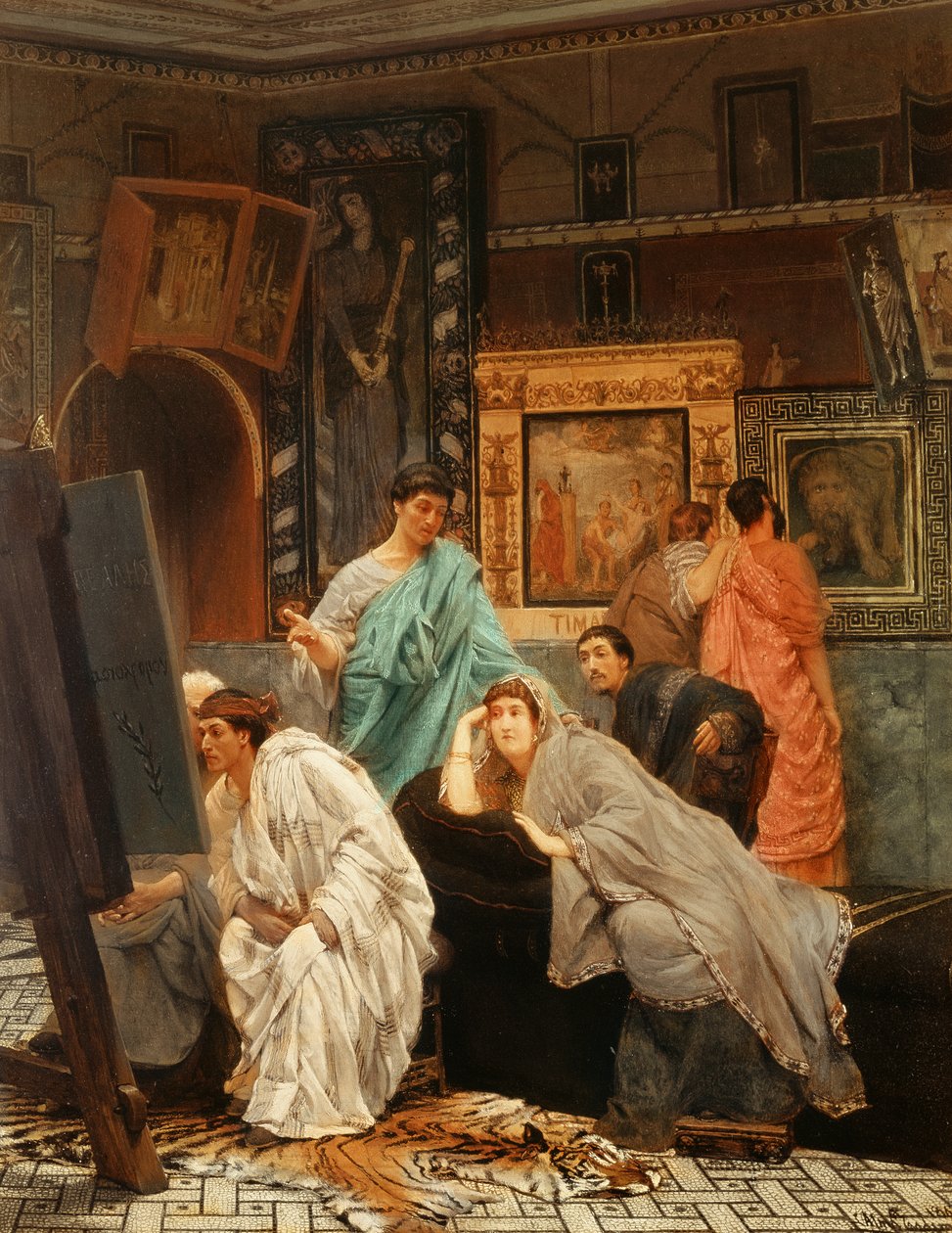 Un coleccionista de cuadros en la época de Augusto, 1867 de Lawrence Alma Tadema