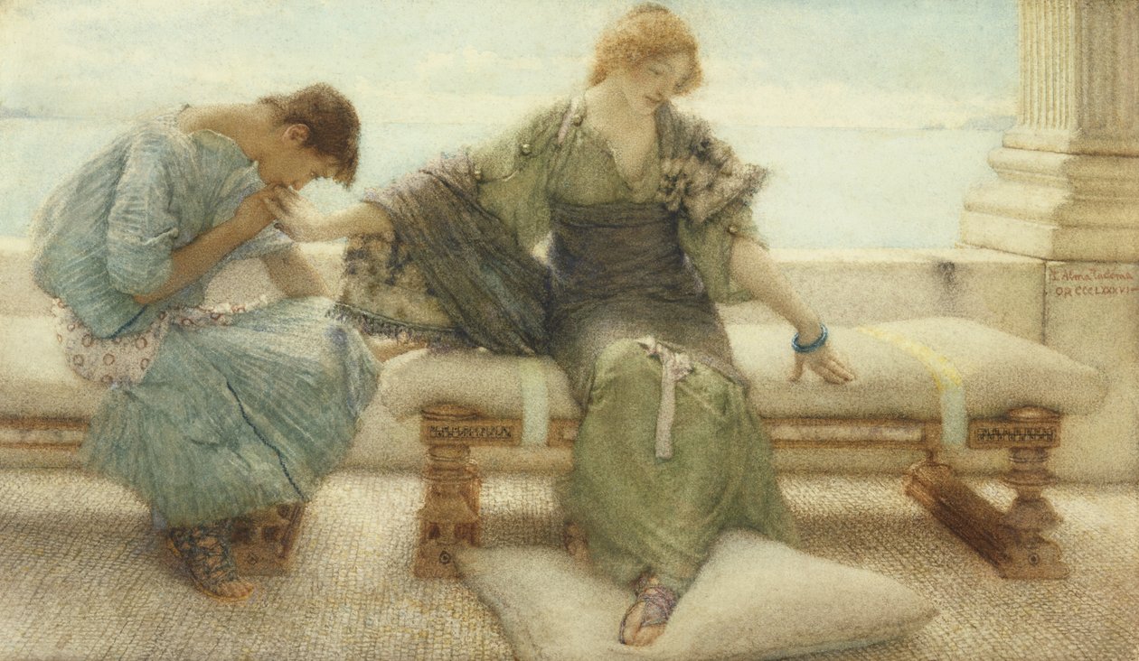 No me preguntes más... porque al tocar cedo, 1886 de Lawrence Alma Tadema