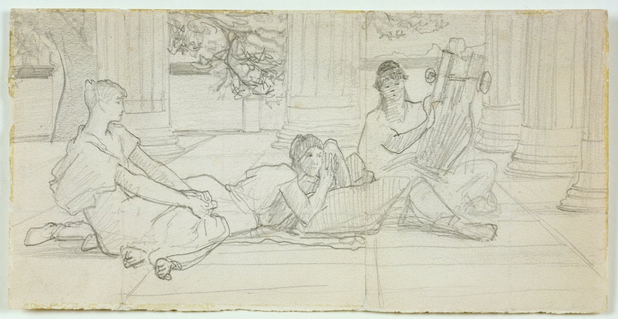 Primer concepto para Una lectura de Homero c.1884-85 de Lawrence Alma Tadema