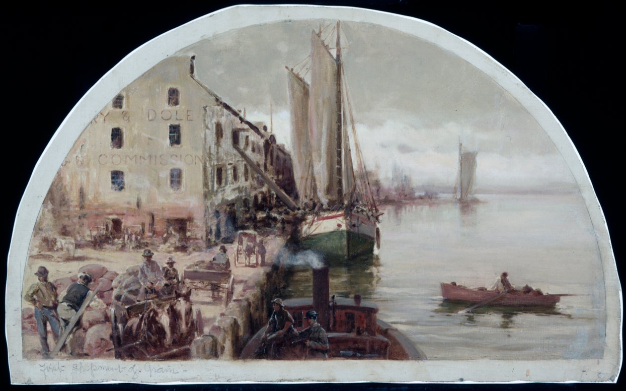 El primer elevador de granos en Chicago, 1838, 1900 de Lawrence Carmichael Earle