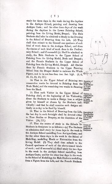 Boceto de un miembro del comité, de los márgenes del 
